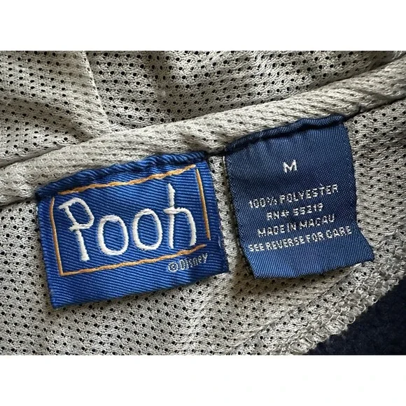 Vintage Winnie The Pooh 1/4 Zip Hoodie Fall Leaves Women's Medium Sz Blue Fleece - Picture 15 of 16